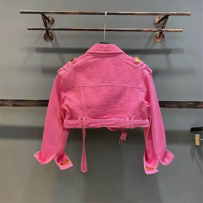 Veste en Jean Rose pour Petite Fille de 2 à 15 Ans