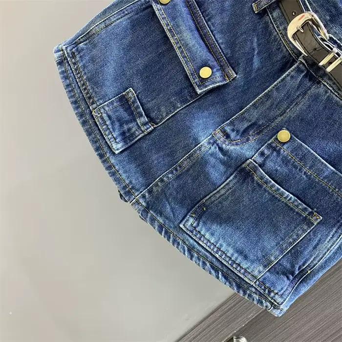 Jupe courte en Denim foncé pour femmes
