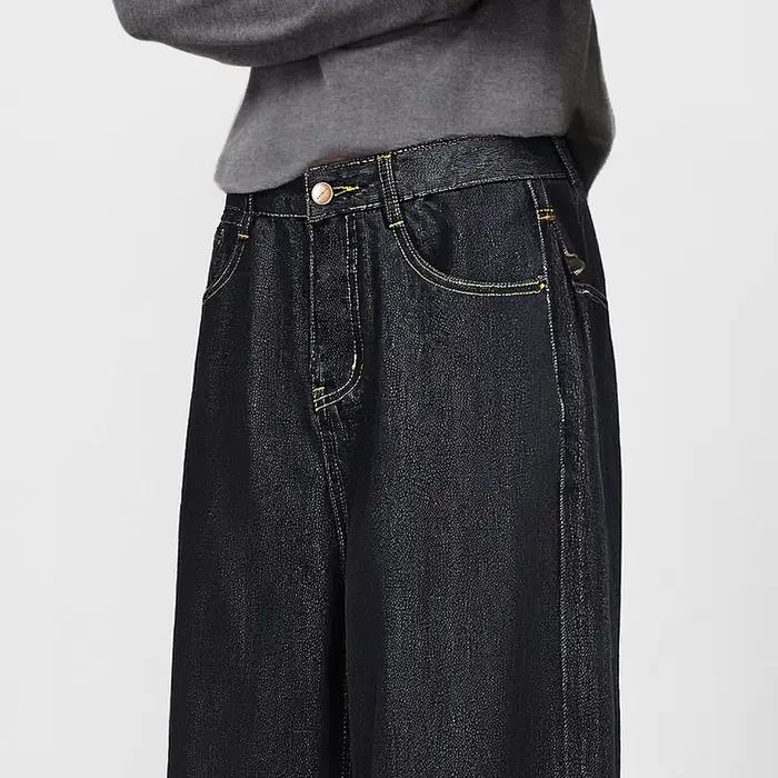 OLrain 2026 Printemps Femme Jean Bleu Ample Taille Haute Couvrant les Hanches Décontracté pour le Quotidien Pantalon Palazzo O58CA003191