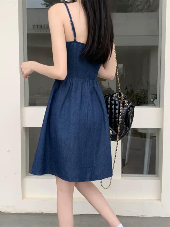Robe d'été en Denim fin sans manches