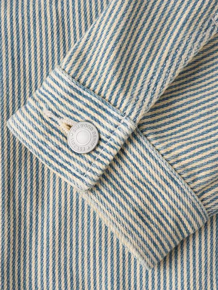 SIMWOOD Nouvelle Collection Printemps 2026 – Blouson en Jean Rayé Délavé 12