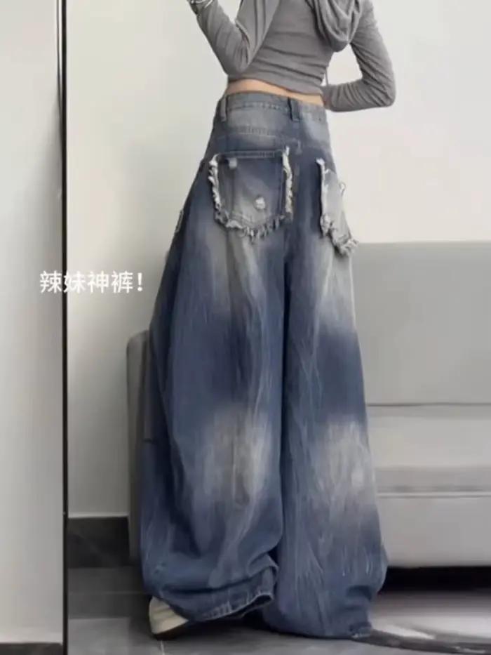 Jean baggy Y2K Harajuku pour femme