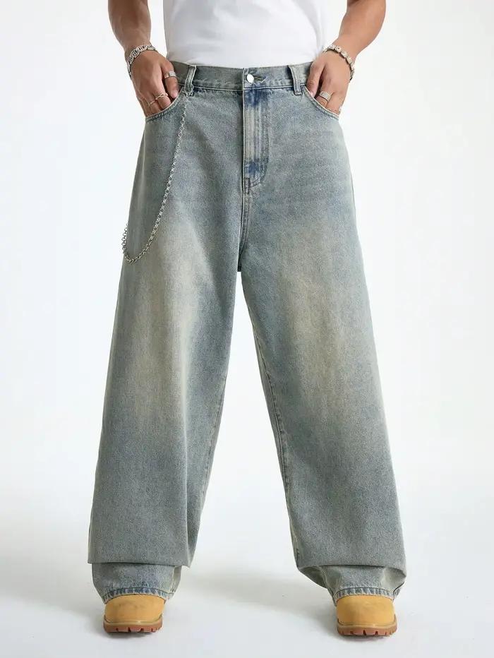Manfinity EMRG Jean ample rétro délavé bleu clair pour homme