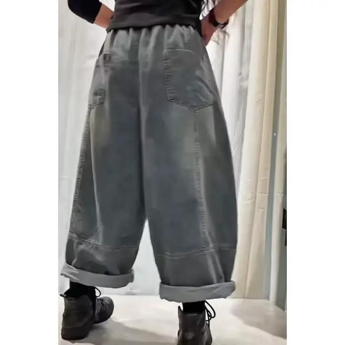 Masss Wasss 2026 Printemps Vintage Jeans ample à jambes larges pour femme
