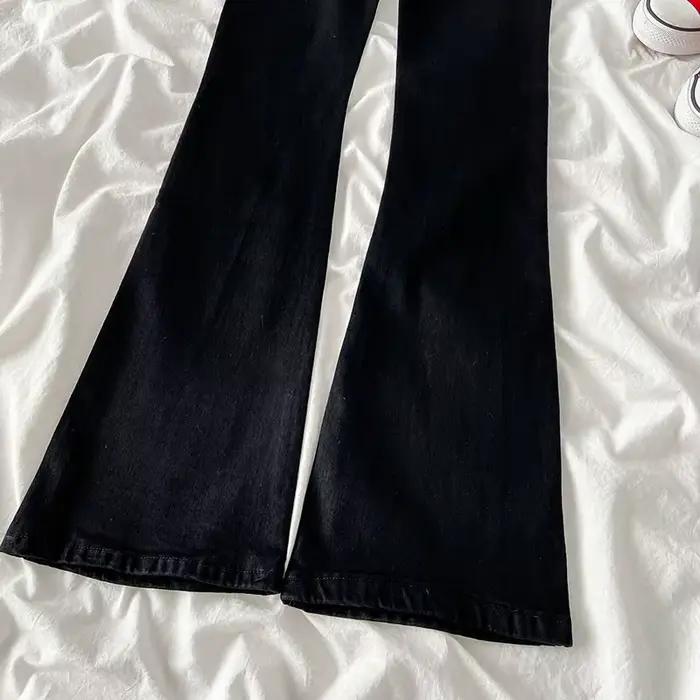 Jean slim taille haute noir pour femme