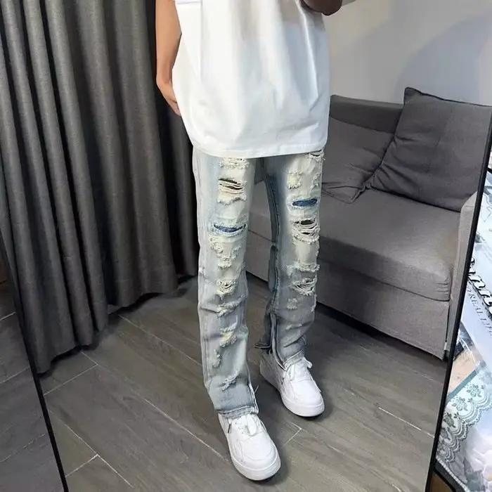 Jean déchiré Hip Hop américain pour homme