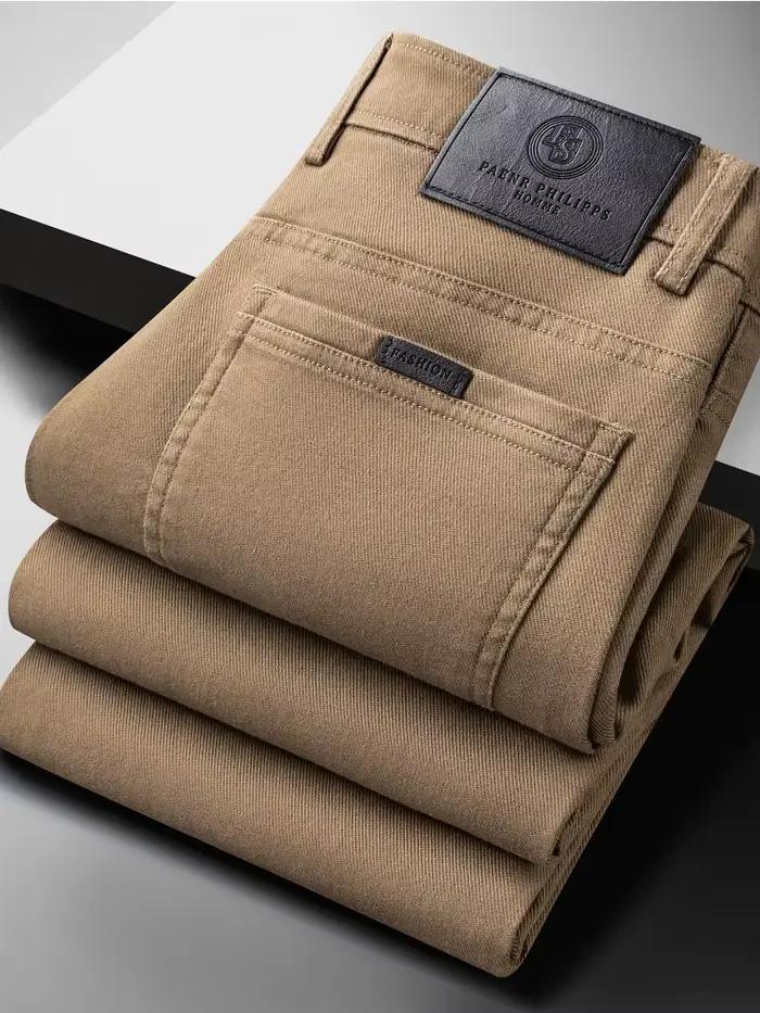 Jeans en Lyocell de Haute Qualité pour Hommes – Nouvelle Collection Printemps-Automne – Pantalon Long Droit Tendance – Tissu Doux et Extensible – Marque Classique pour Affaires
