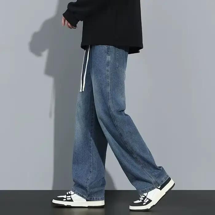 Jeans pour hommes – Nouvelle tendance été 2026 – Pantalon décontracté ample et polyvalent à jambe large et droite