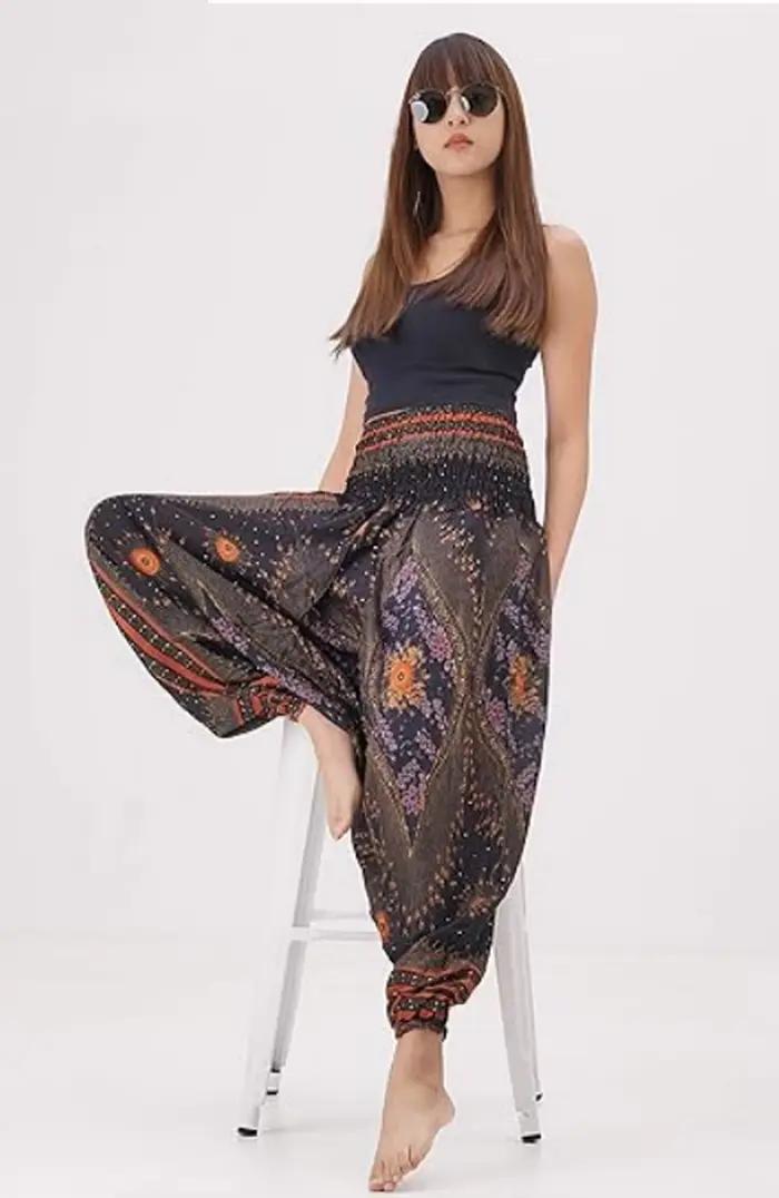Pantalon Boho Palazzo, jambes larges
