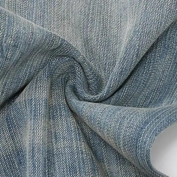 IEFB Vintage Nouveau Jean en Denim Homme Effet Vieilli Coupe Cleanfit Motif Bambou Bleu Clair Délavé Légèrement Évasé Style Vibe 9X3350