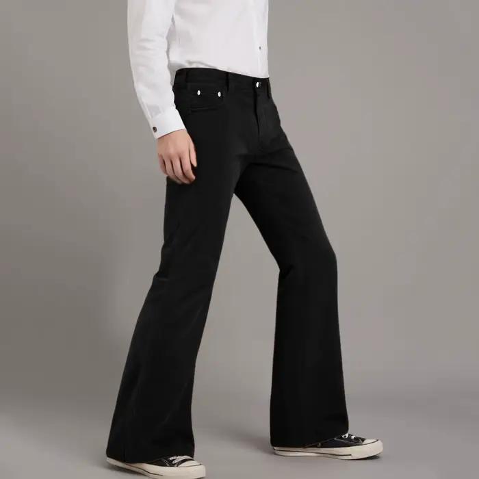 FJChimStreet-Pantalon Évasé en Denim pour Homme
