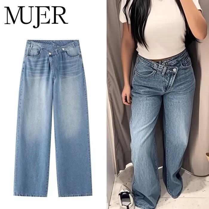 MUJER 2025 jean femme bleu Baggy