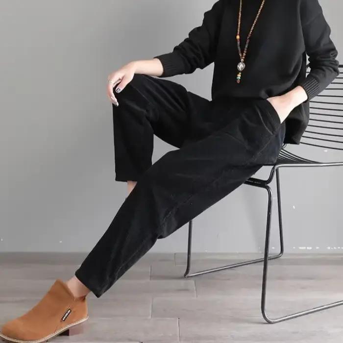 Pantalon en velours côtelé pour femme