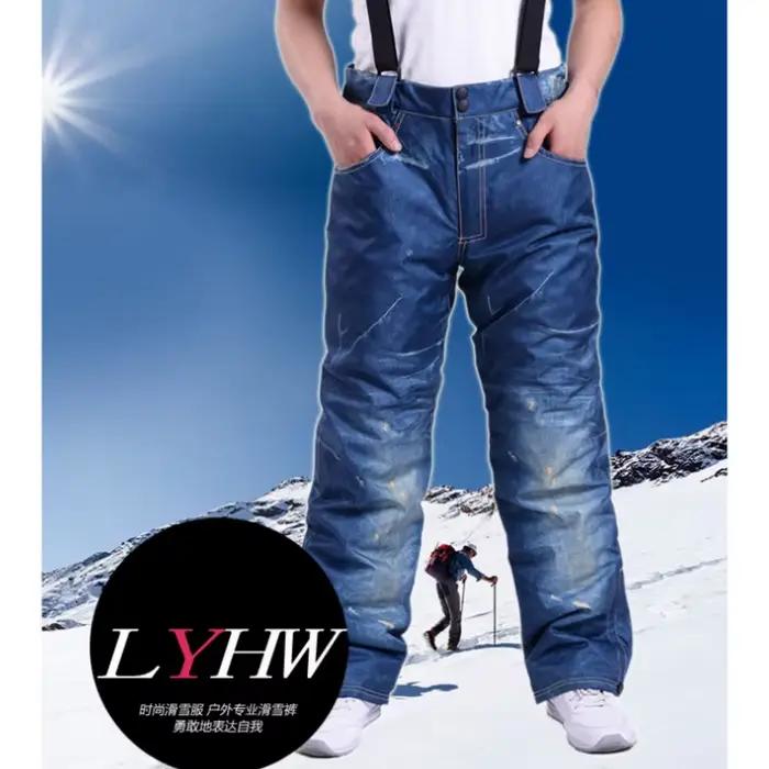 Pantalon de ski en denim imperméable pour homme