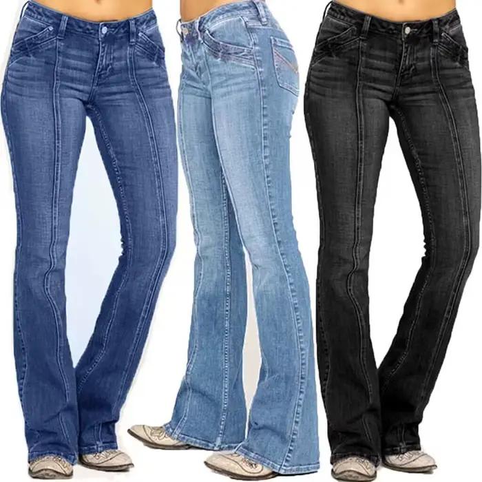 Jeans évasés taille basse déFlexrétro pour femmes