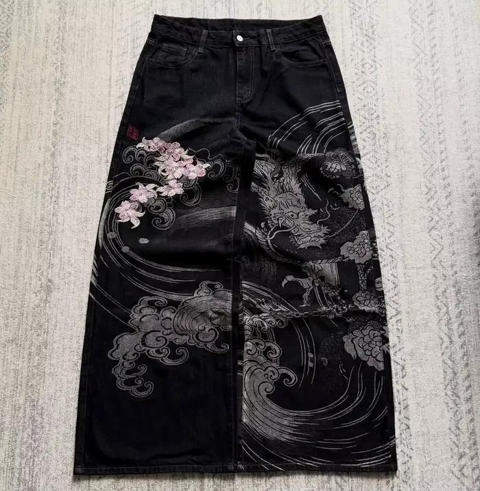 Jeans baggy vintage punk streetwear pour hommes