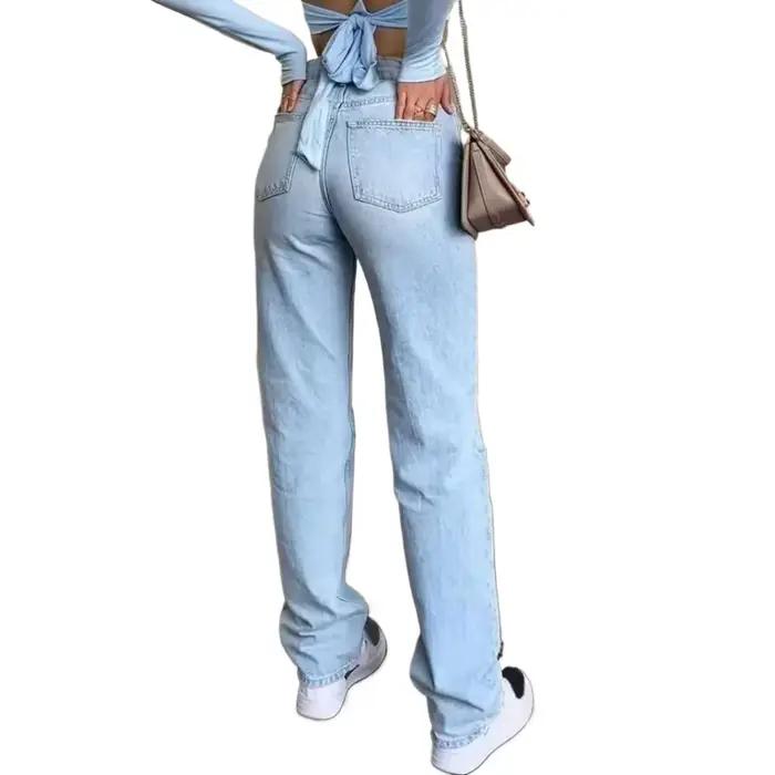 Jean Baggy taille haute pour femmes