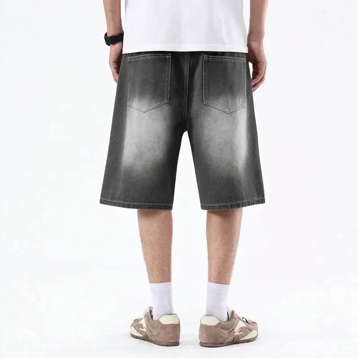 Nouvelles collections été 2026 : Short en jean polyvalent pour homme, coupe droite américaine personnalisée, style cinq-quarts