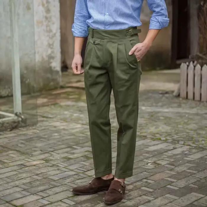 Pantalon Gurkha vert Vintage pour hommes