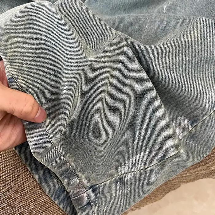 Jean tendance bleu argenté pour femme