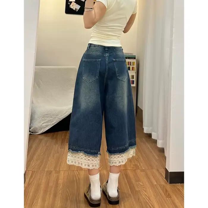 Shorts en jean rétro américain pour femme