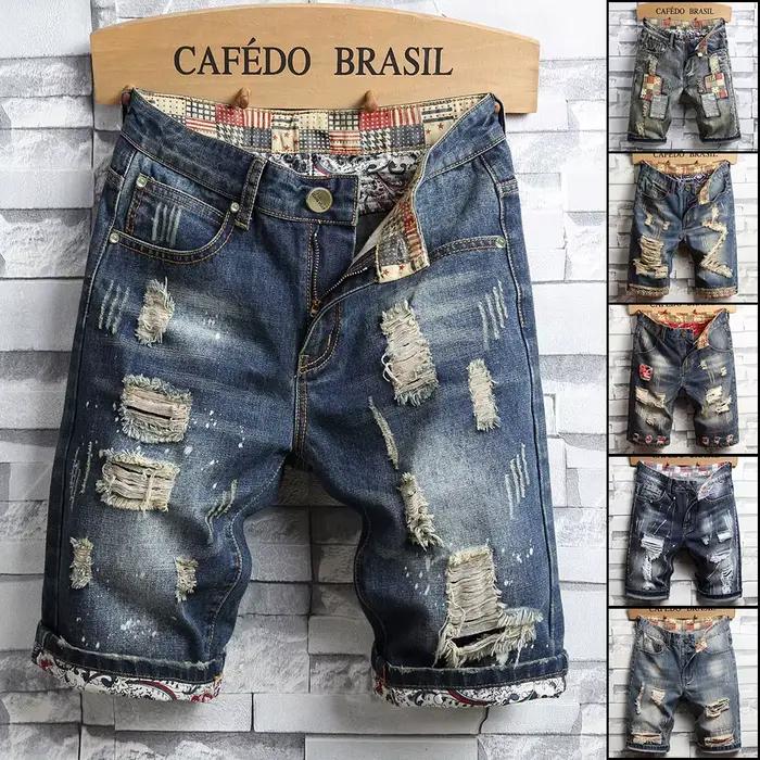 Shorts en jean déchirés pour hommes
