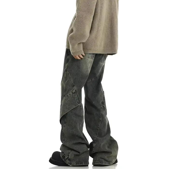 Jeans taille haute évasés pour hommes