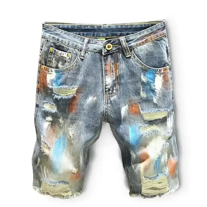 Pantalon en jean court pour hommes