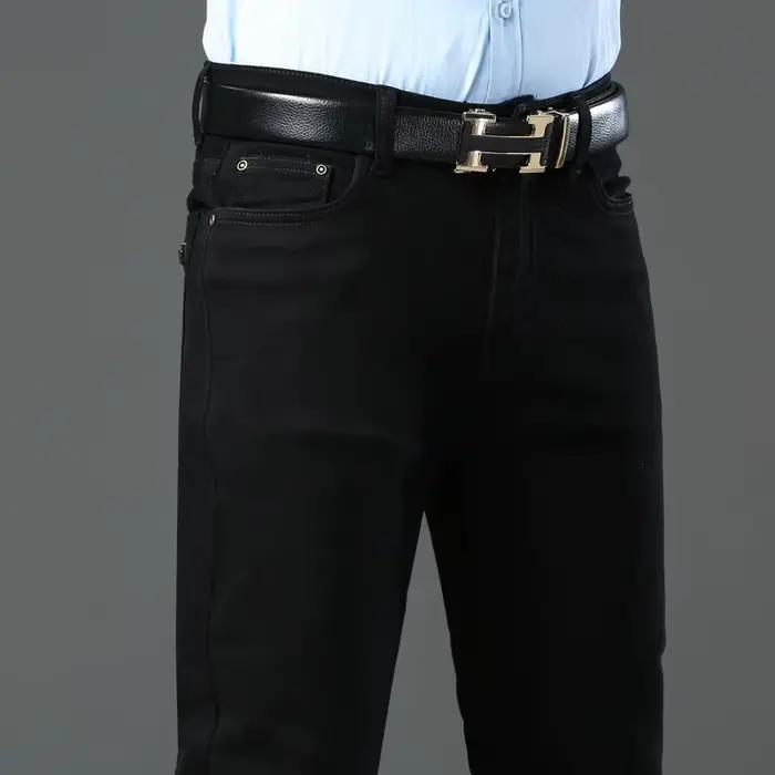 Jeans Brother Wang élégants et décontractés pour hommes, disponible en brun, vert armée et noir, pour tous les jours et les occasions professionnelles