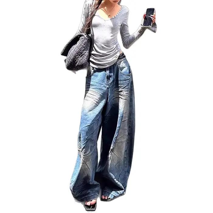Jean large délavé style vintage américain