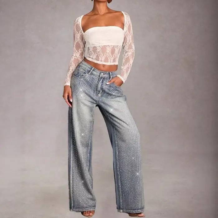 Jean droit en denim pour femme 2026