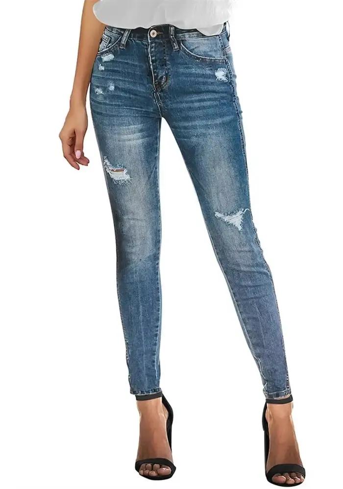 Jean Déchiré Taille Haute pour Femme