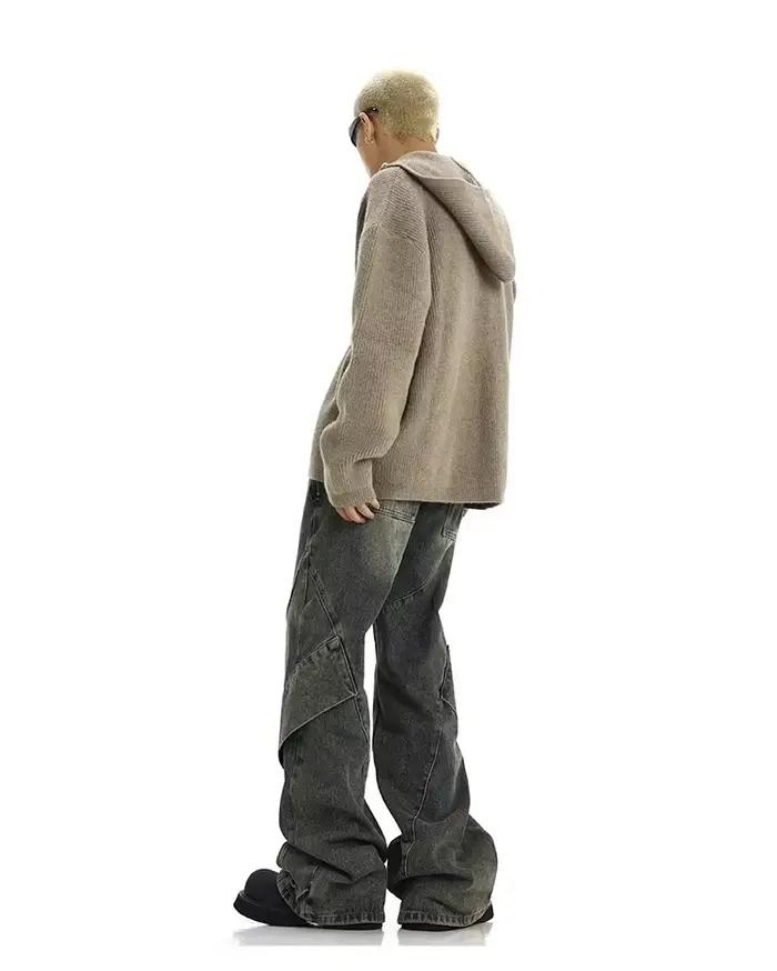 Jeans taille haute évasés pour hommes