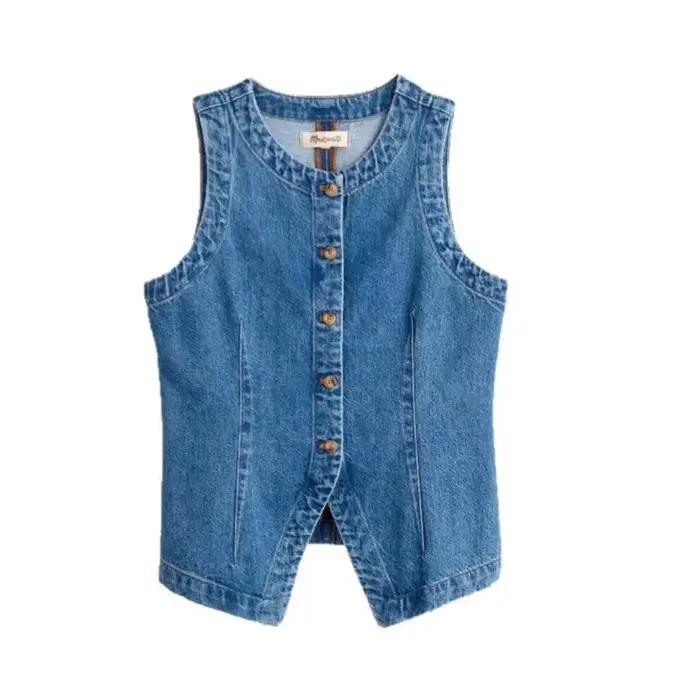 Gilet en Denim sans manches pour femmes