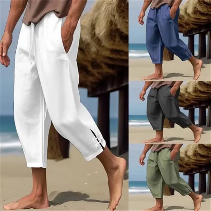 Pantalon court en lin pour hommes