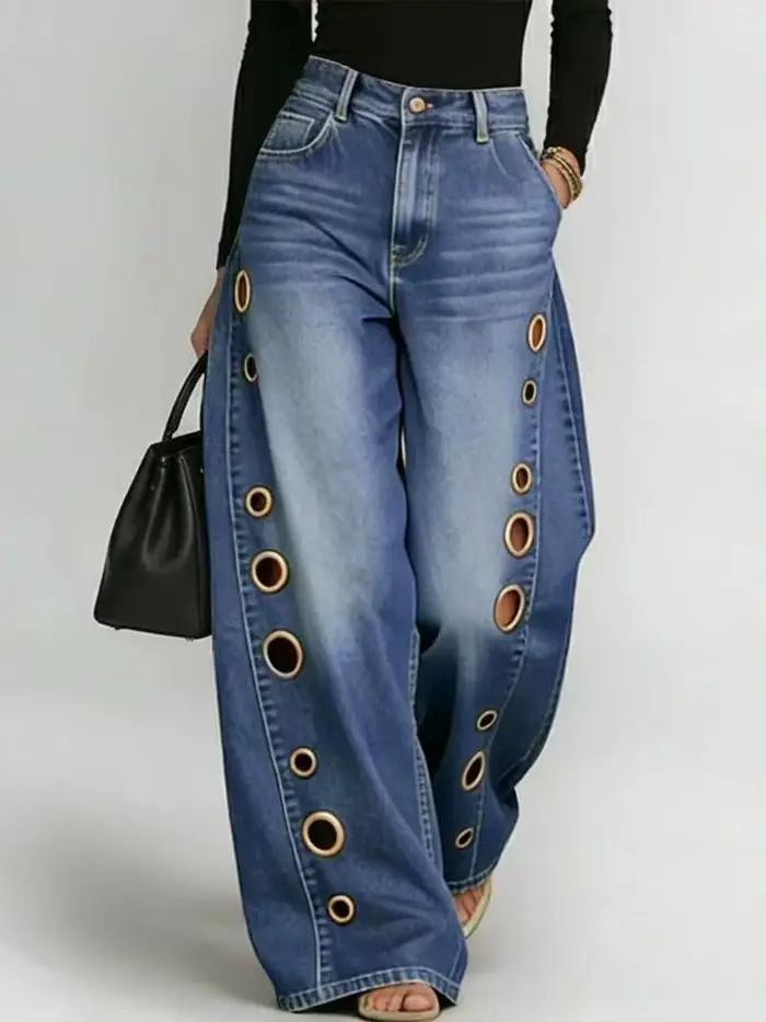 Jean vintage à œillets