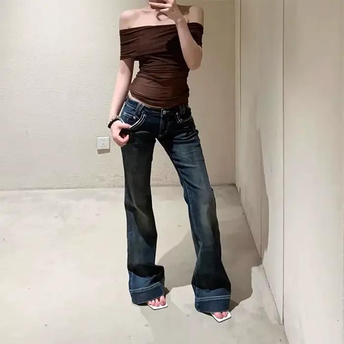 Pantalon évasé en Denim pour femmes