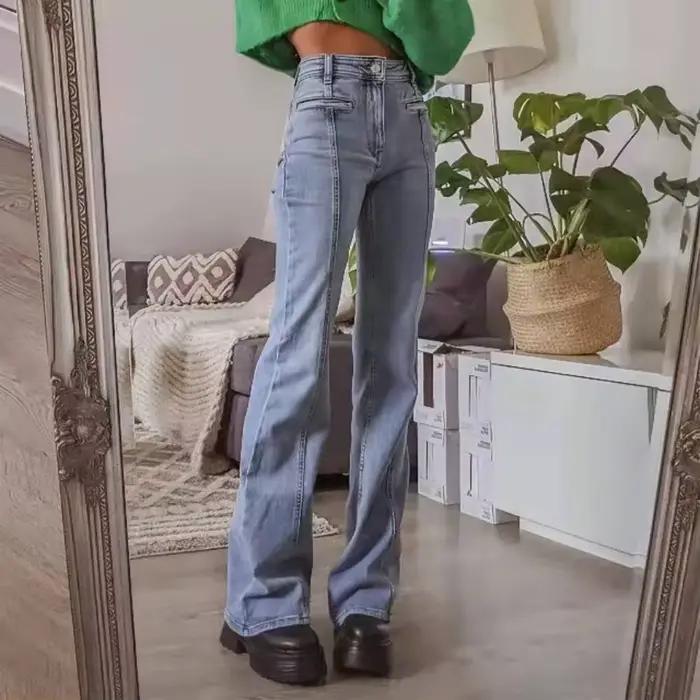 Jean taille haute imprimé étoiles Vintage pour femmes