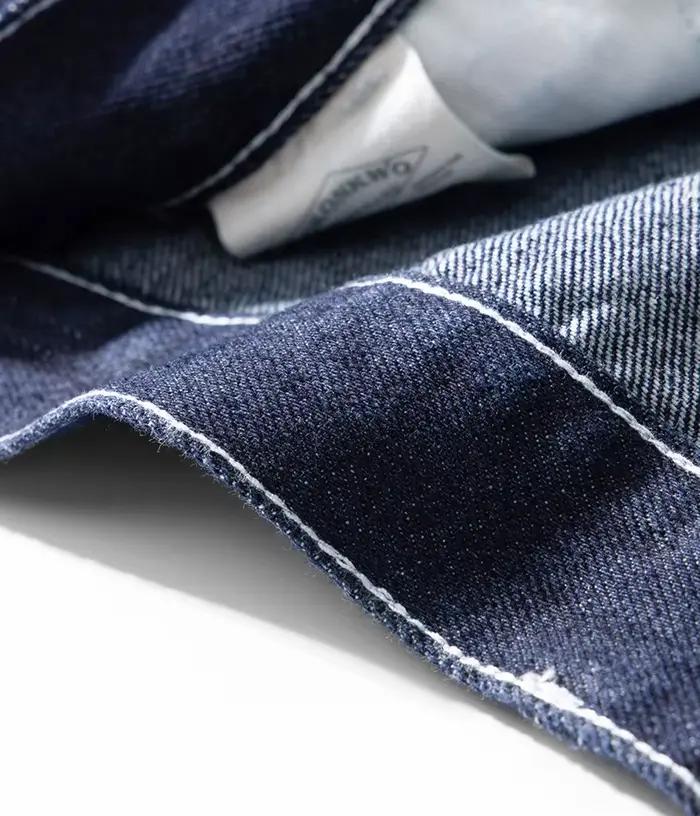 American Vintage Raw Denim Rail Worker Jeans - Pantalon de travail rayé multi-poches Americana