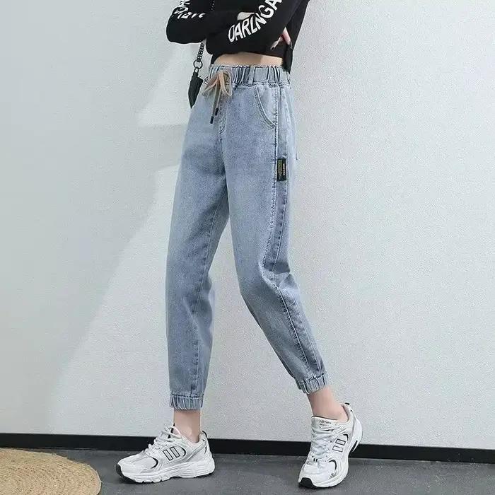Jeans cargo taille haute pour femmes