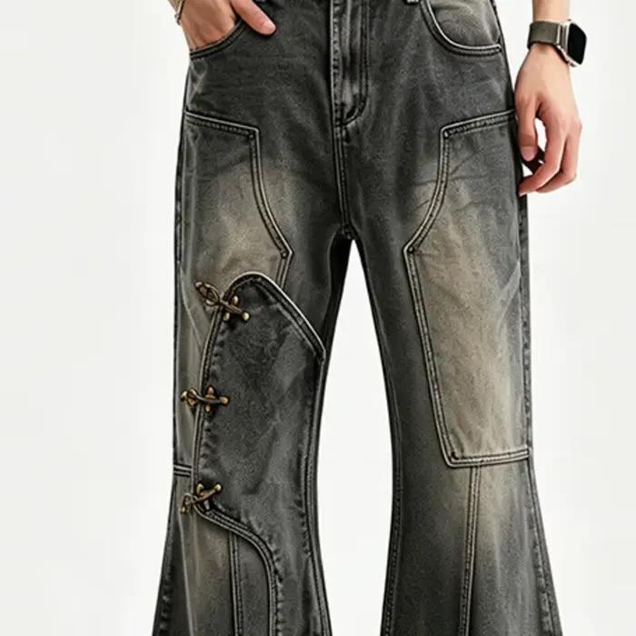 PFNW Jean en denim délavé tendance pour homme