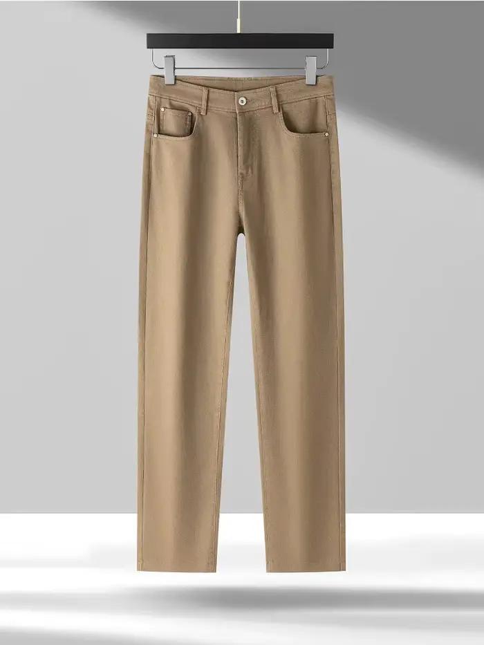 Jeans en Lyocell de Haute Qualité pour Hommes – Nouvelle Collection Printemps-Automne – Pantalon Long Droit Tendance – Tissu Doux et Extensible – Marque Classique pour Affaires