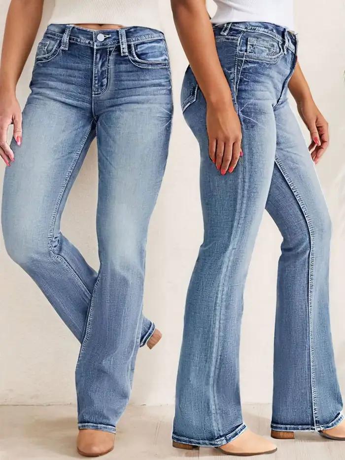Jean évasé coupe slim pour femme – Pantalon élégant à cloche pour un look chic