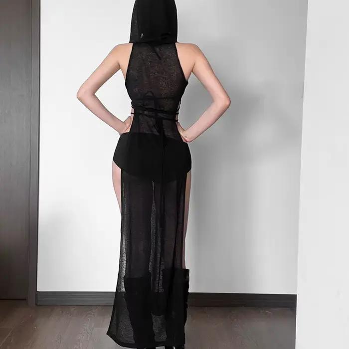 Nouvelle Robe Vintage Streetwear Noire Mystérieuse Été 2026