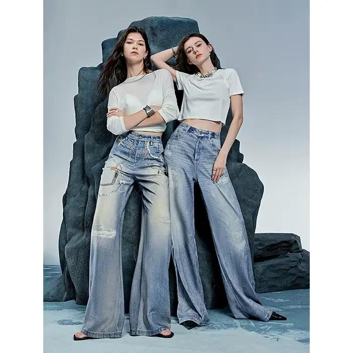 TOYOUTH femmes Denim Jean 2025 printemps nouveau pantalon Long 8518053