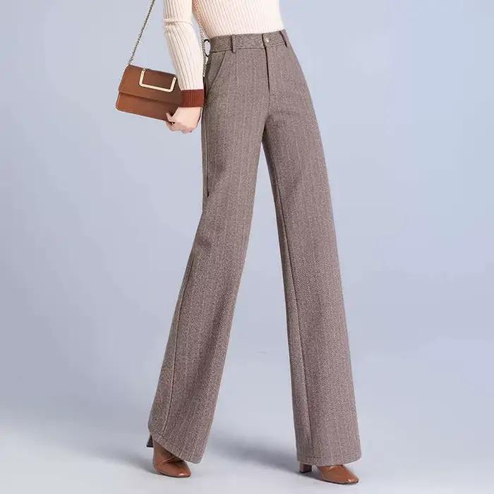 Pantalon baggy taille haute pour femme
