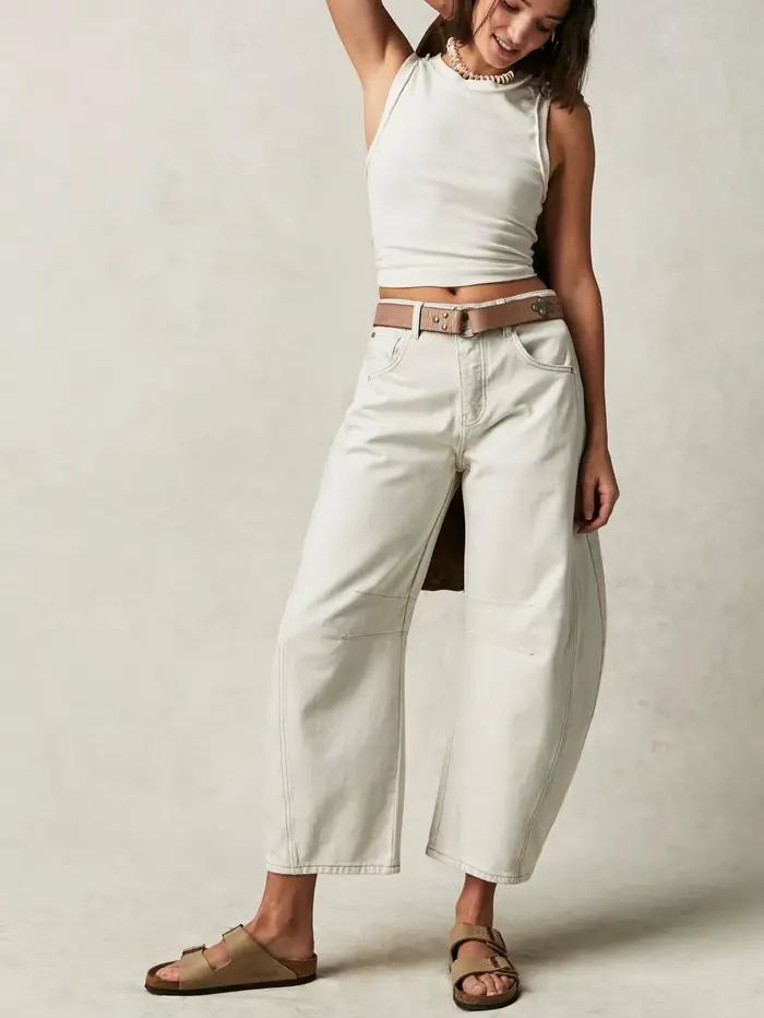 Jeans Teelynn en Denim de Coton Style Bohème Plage pour Femmes Occasions Estivales