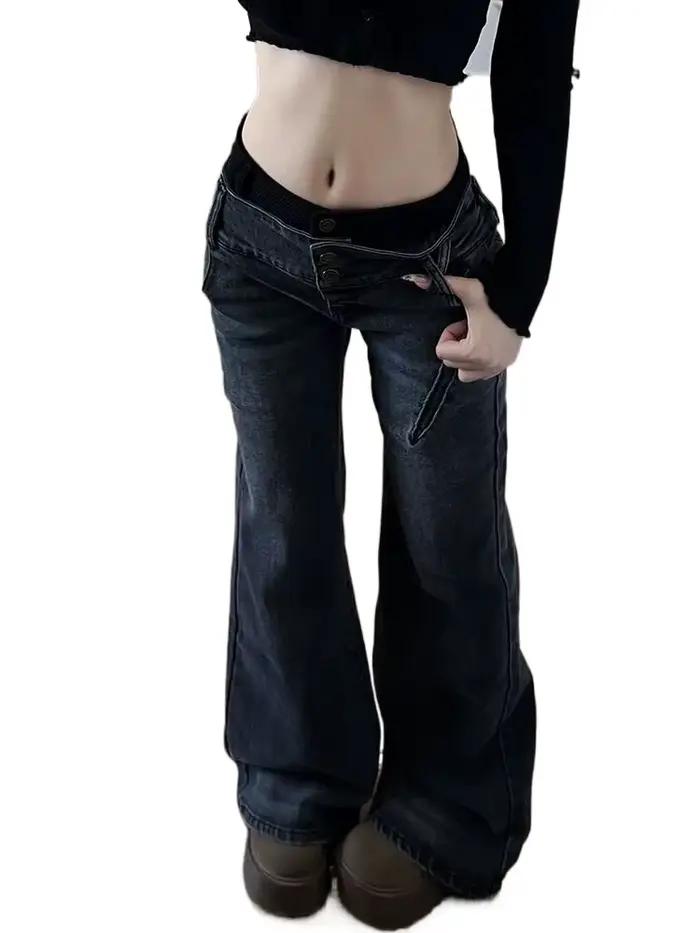 HOUZHOU Jeans Bootcut Vintage Sexy