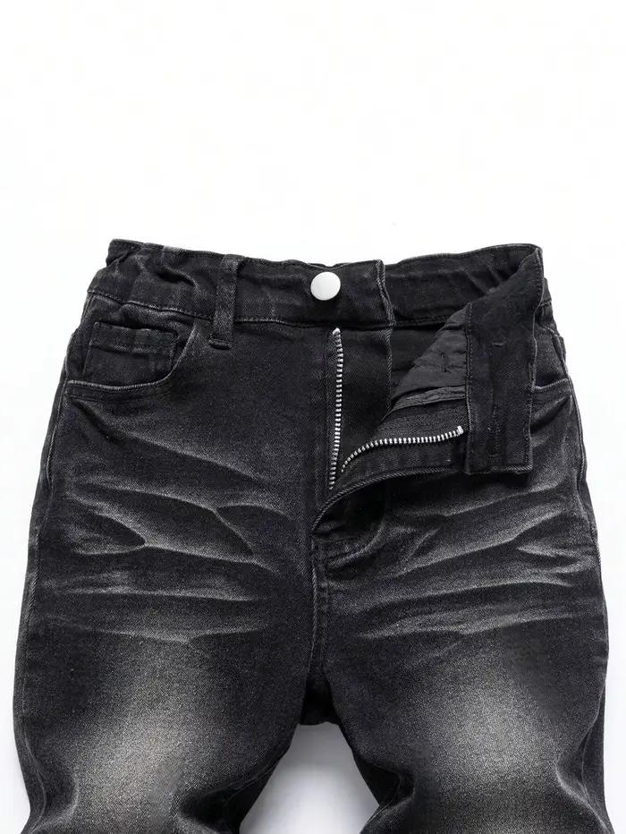 1 pièce de jean à la mode délavé flocon de neige quatre saisons pour hommes