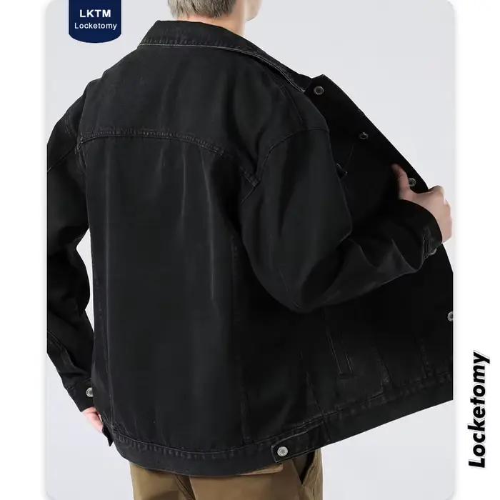 Veste en jean noire pour homme